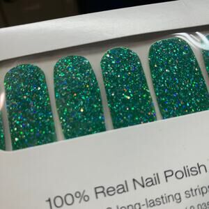 NIP Color Street WONDER-MINT FMG153 green glitter nail polish strips wraps